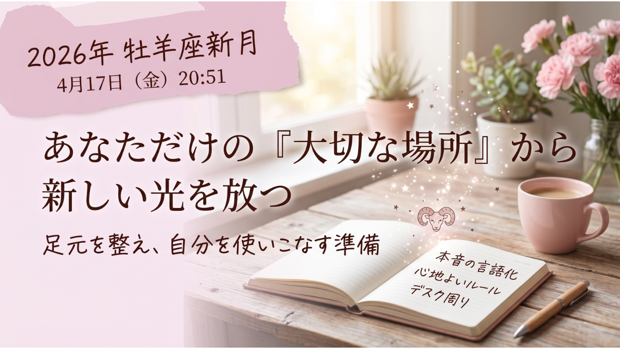 2026年 牡羊座新月：あなただけの「大切な場所」から新しい光を放つ